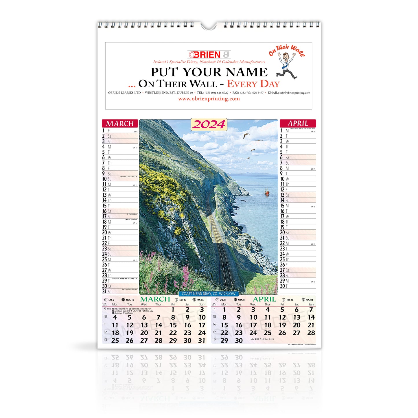 40 Shades of Green - Large Wirebound Custom Corporate Calendar