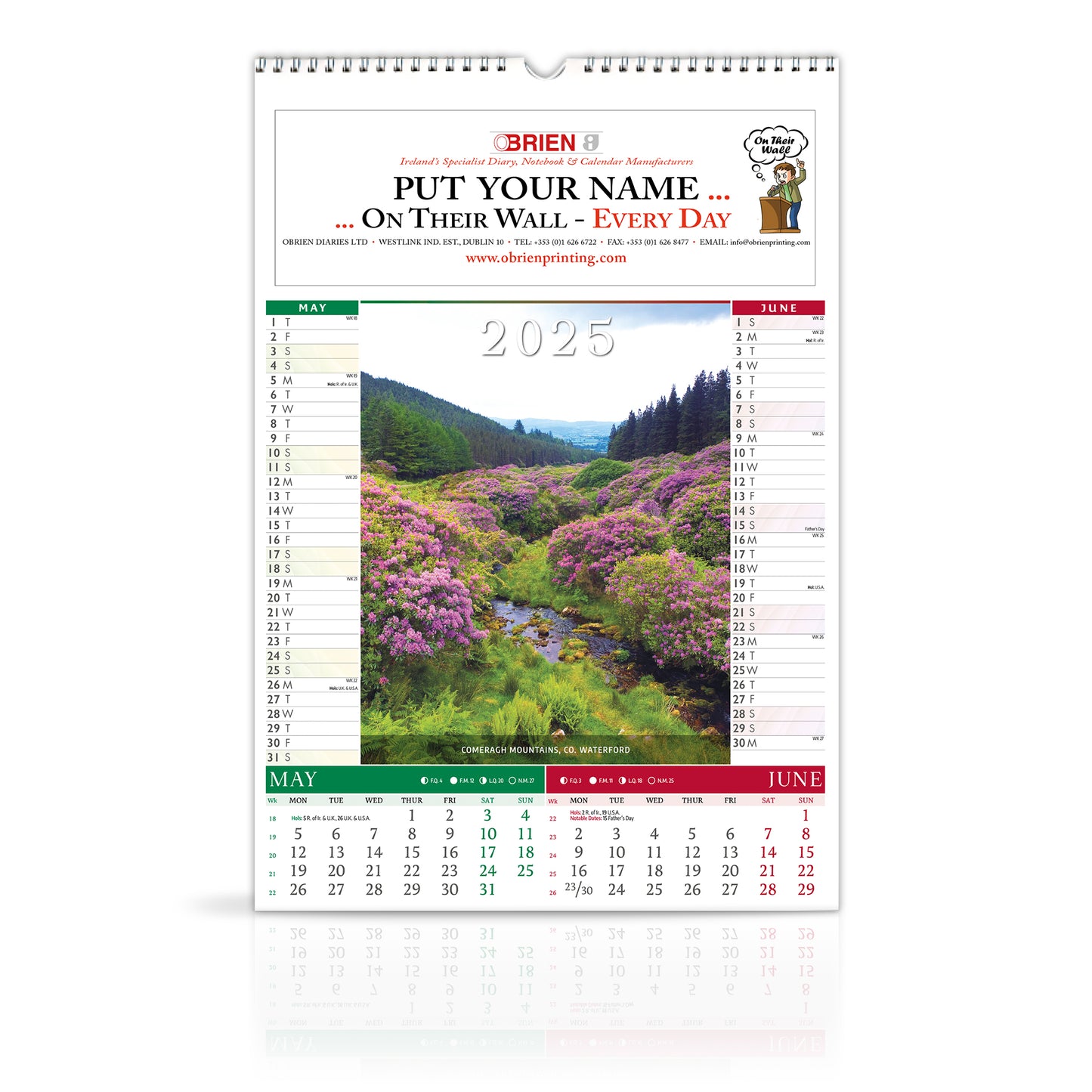 40 Shades of Green - Large Wirebound Custom Corporate Calendar