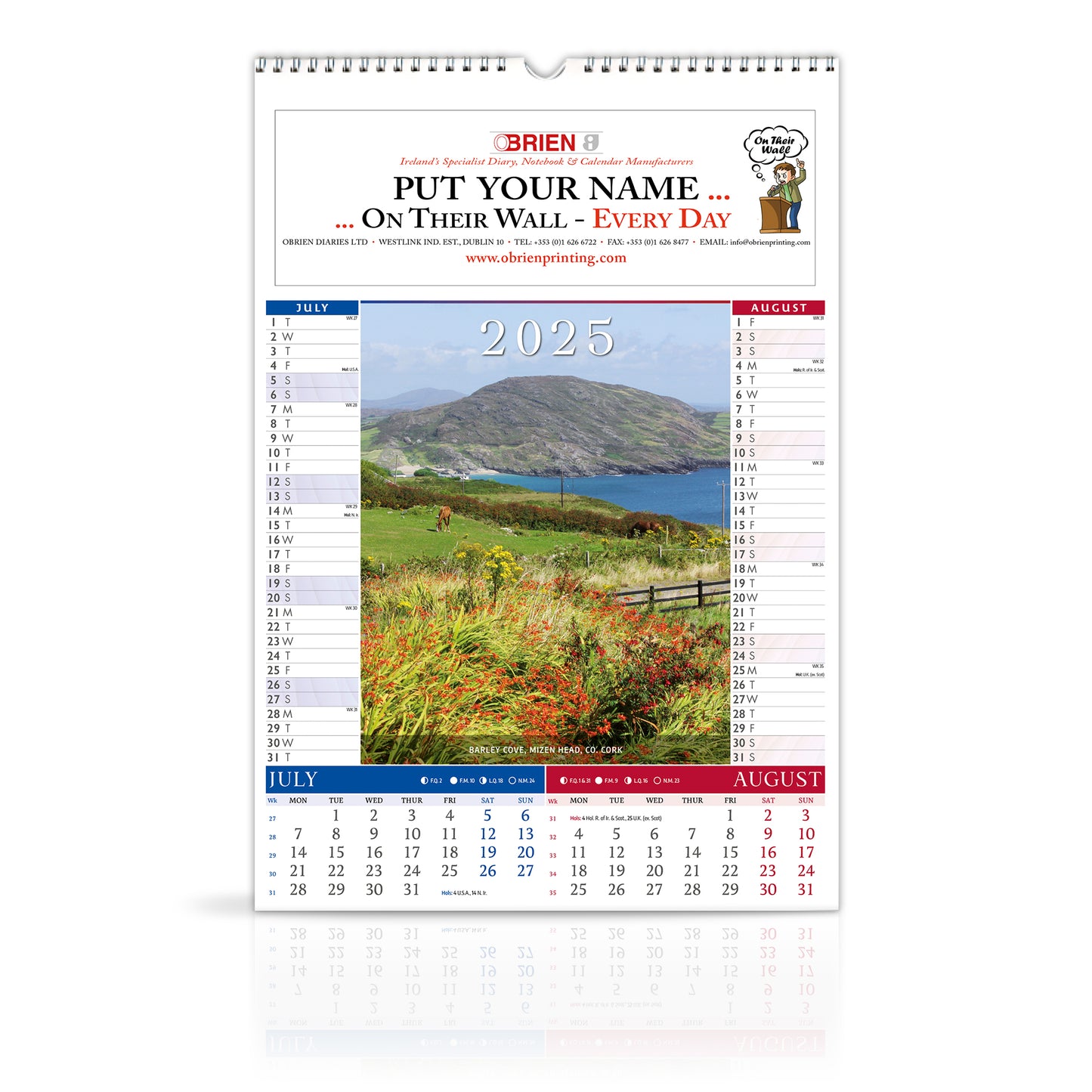 40 Shades of Green - Large Wirebound Custom Corporate Calendar