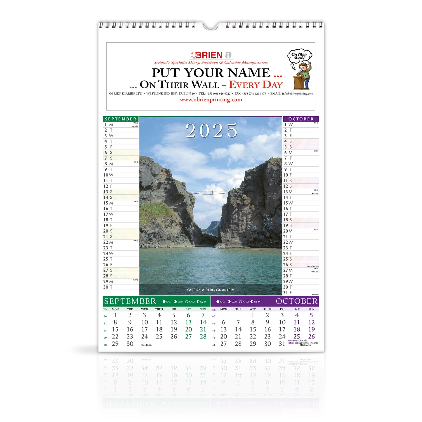 40 Shades of Green - Large Wirebound Custom Corporate Calendar