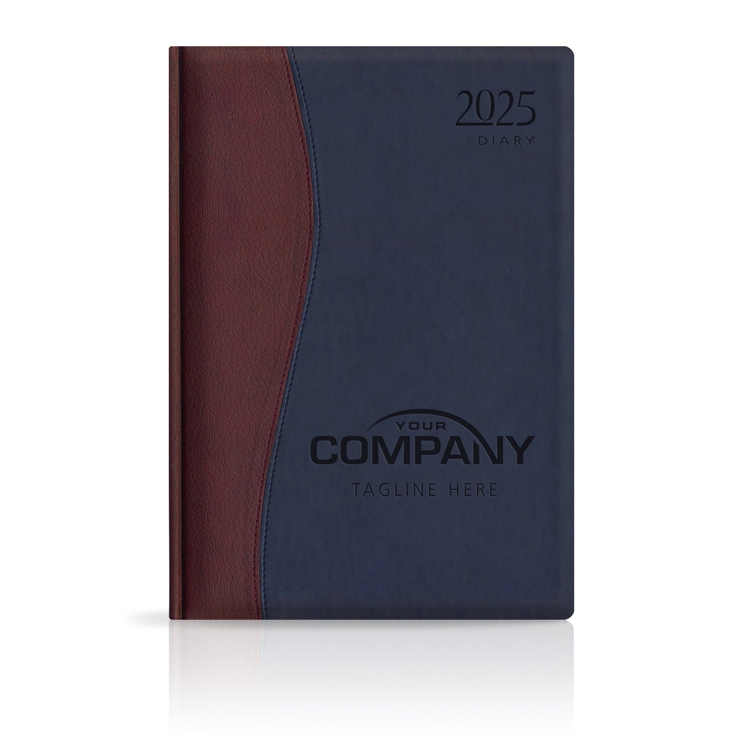 A4 Duotone 'Stitched' Padded Custom Corporate Diary