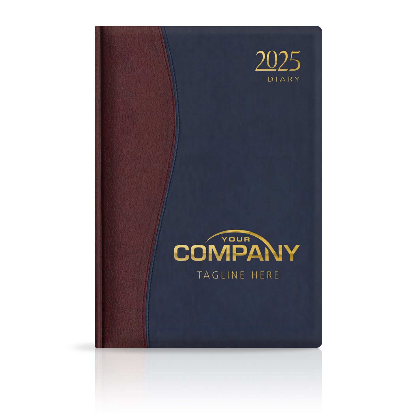 A4 Duotone 'Stitched' Padded Custom Corporate Diary