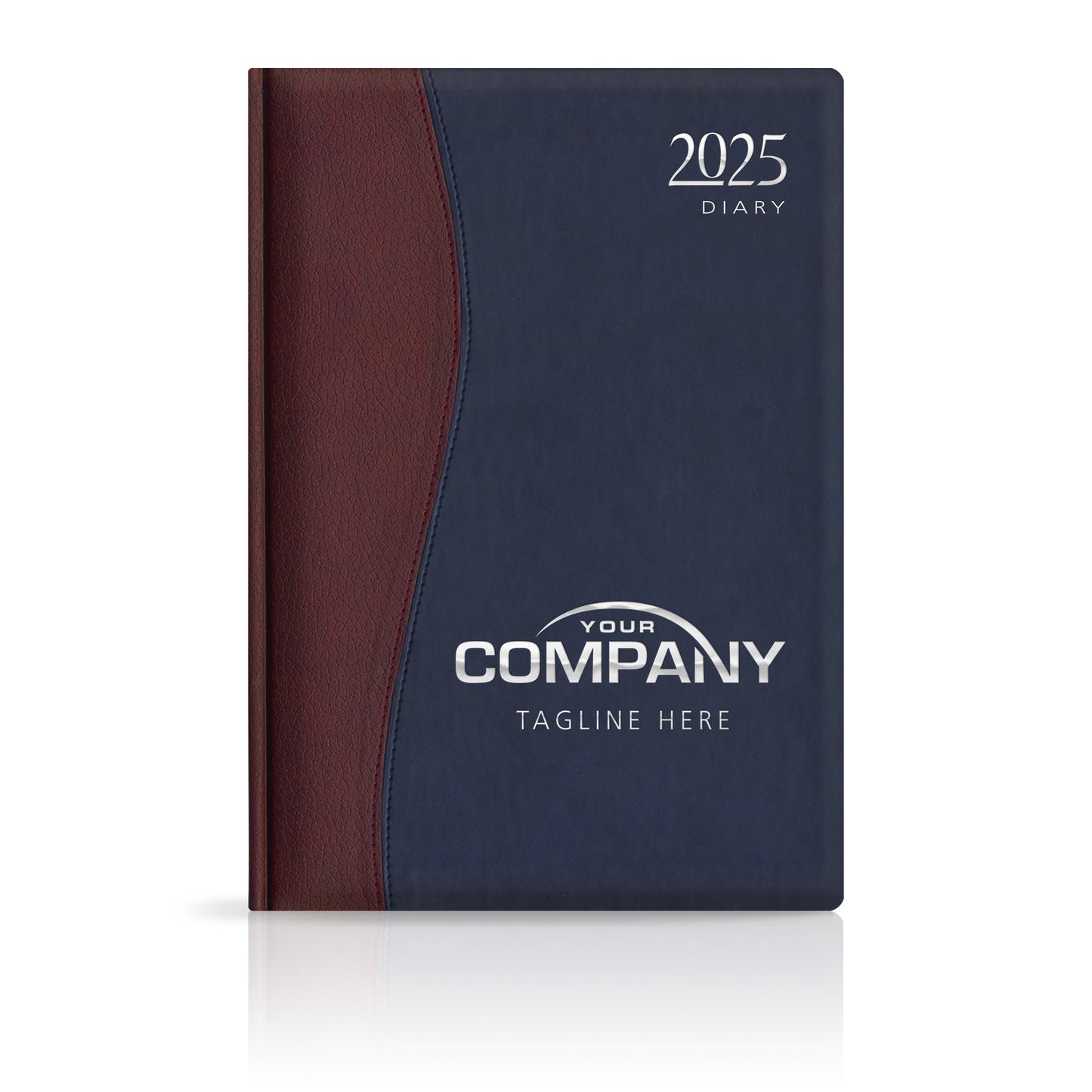 A4 Duotone 'Stitched' Padded Custom Corporate Diary