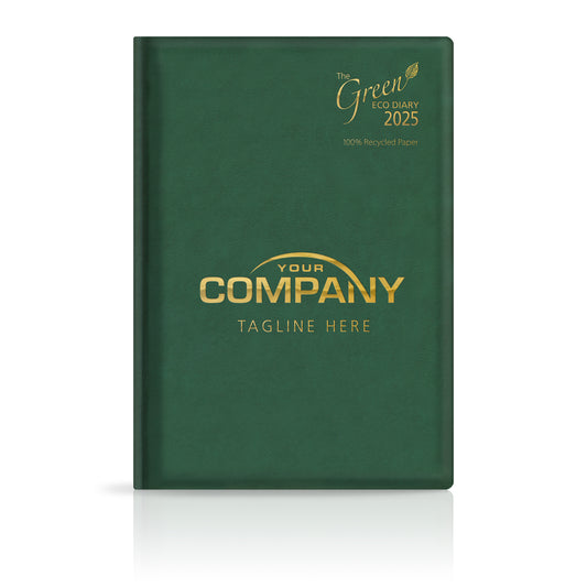 A4 'The Green Eco' Hardback or Padded Custom Corporate Diary