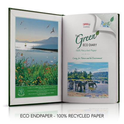 A4 'The Green Eco' Hardback or Padded Custom Corporate Diary