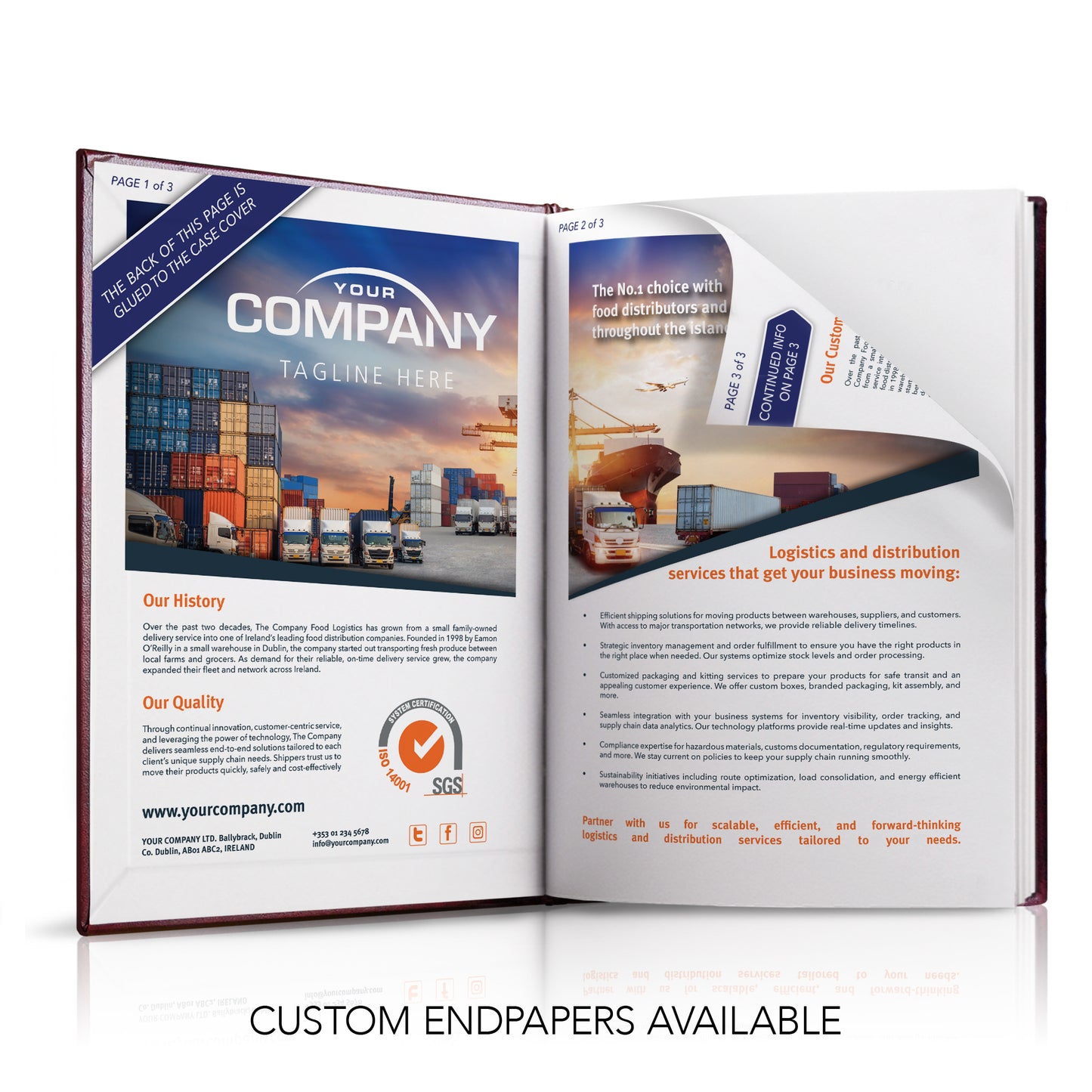 A5 Full Colour Hardback or Padded Custom Corporate Diary