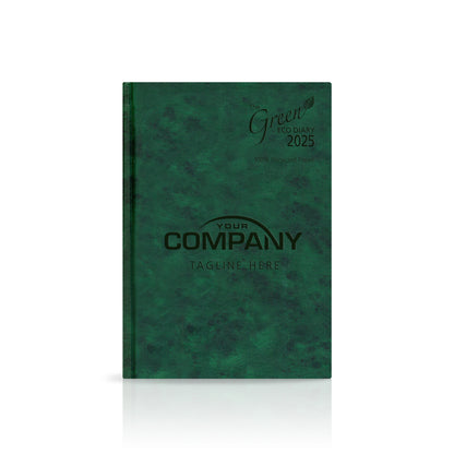 A5 'The Green Eco' Hardback or Padded Custom Corporate Diary