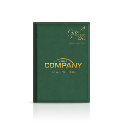 A5 'The Green Eco' Hardback or Padded Custom Corporate Diary