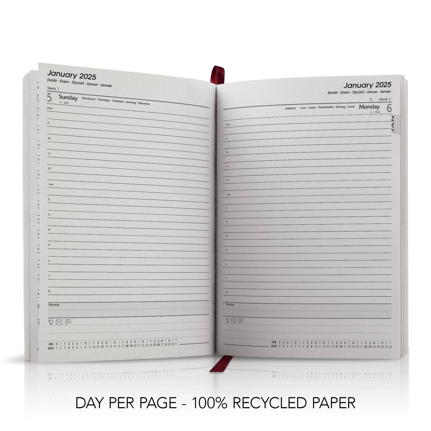 A5 'The Green Eco' Hardback or Padded Custom Corporate Diary