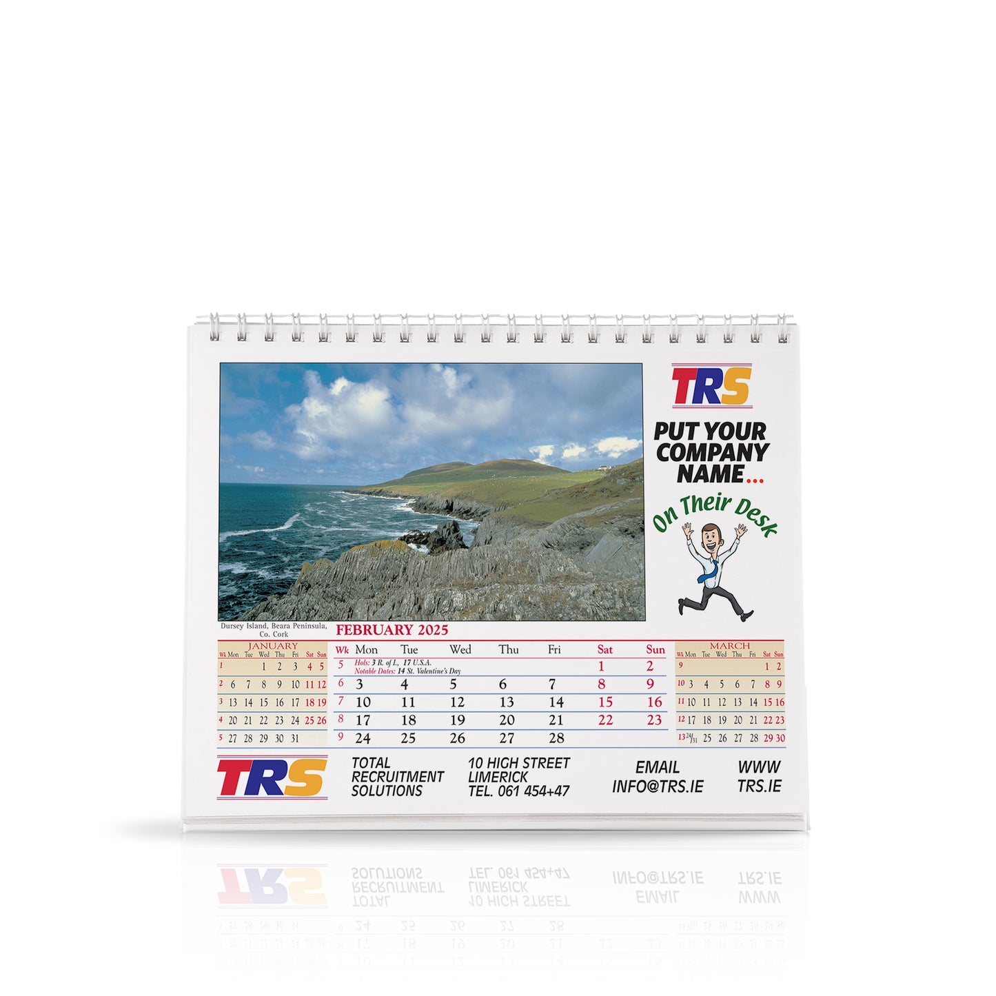 Pictorial Wirebound Desk Easel - Custom Corporate Calendar