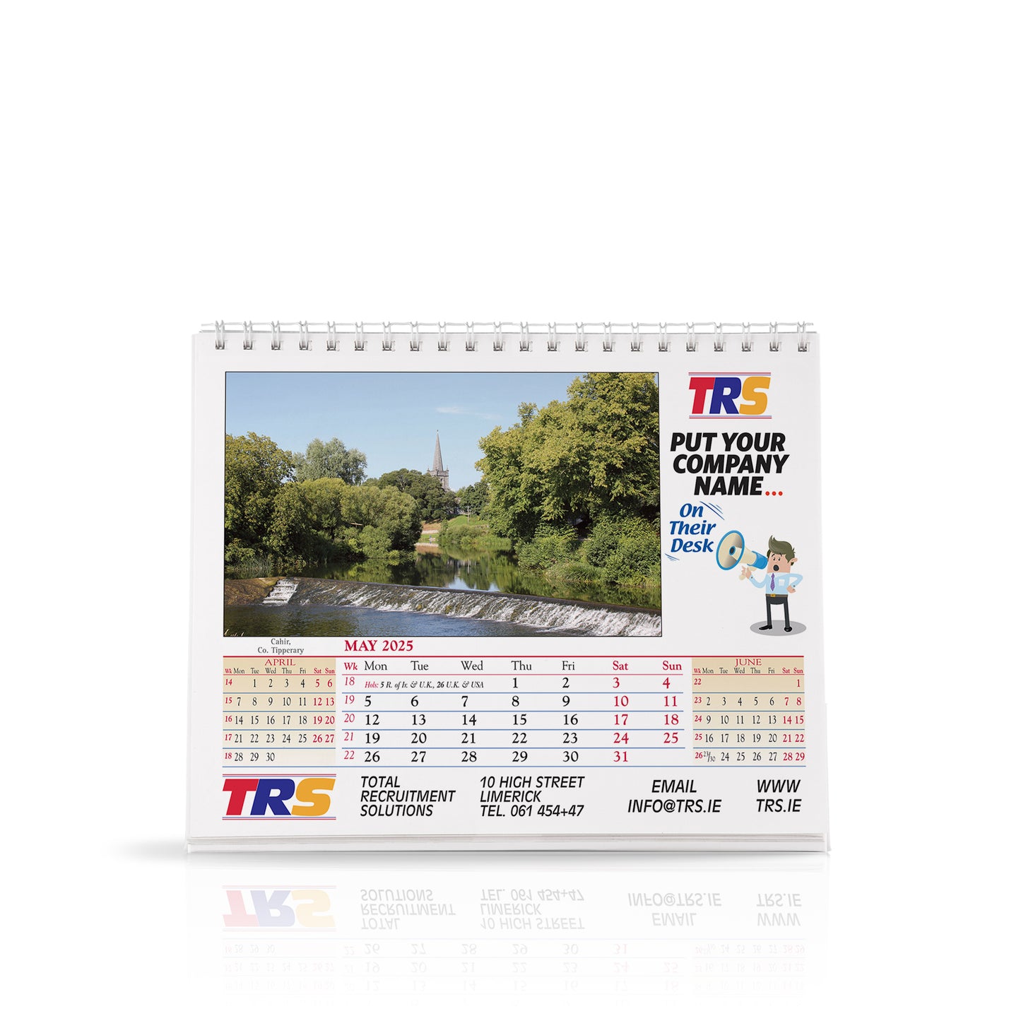 Pictorial Wirebound Desk Easel - Custom Corporate Calendar