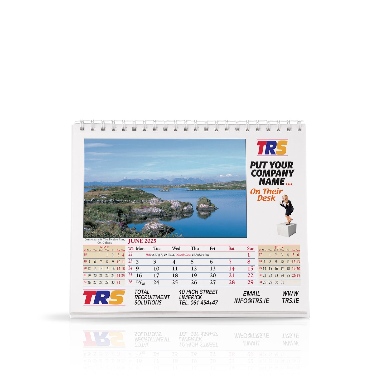 Pictorial Wirebound Desk Easel - Custom Corporate Calendar