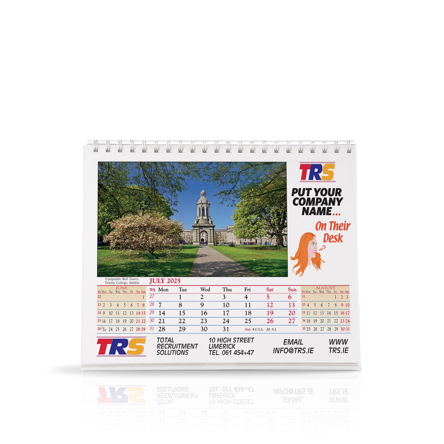 Pictorial Wirebound Desk Easel - Custom Corporate Calendar