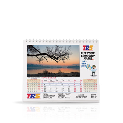 Pictorial Wirebound Desk Easel - Custom Corporate Calendar